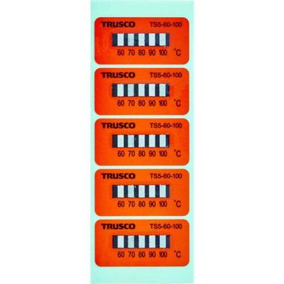 TRUSCO Temperature Stickers Display Irreversible TS560100 5-Point 60℃~100℃ (40 Sheets)
