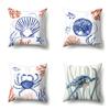 Polyester Pillowcase Peach Leather Velvet Cushion Cover Marine Life Seahorse Octopus Printed Pillow Bedside Cushion Cover