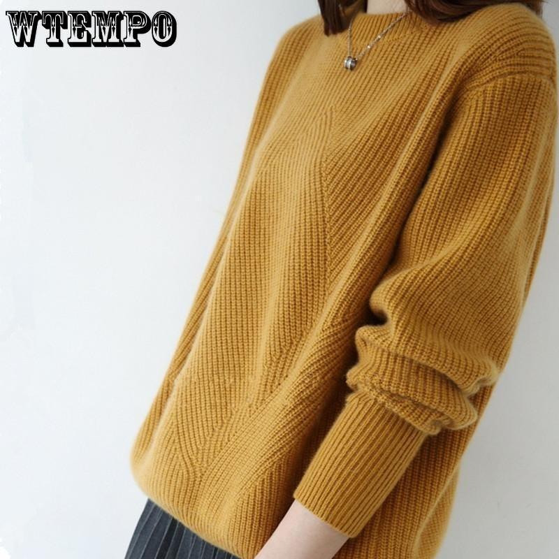Autumn and Winter Women's Round Neck Sweater Loose Knitted Base Sweater Women's Pullover Sweater