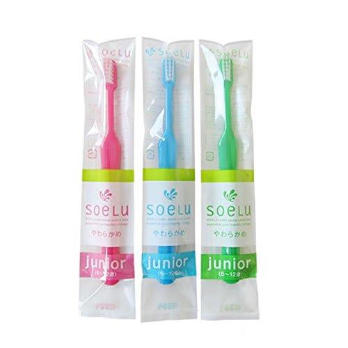 

Soelu Junior Toothbrush for Children (Ages 6-12), Single Brush (Regular, Green)