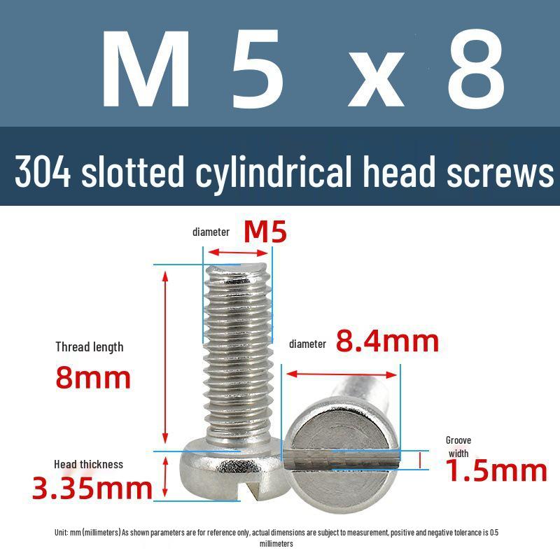 Yigu 304 Stainless Steel Slotted Pan Head Screws M1.6-M10