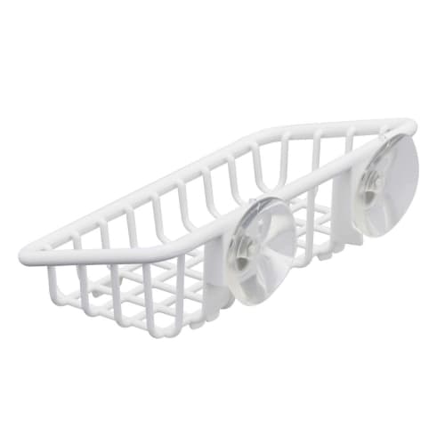 Iwasaki Kogyo Sponge Holder with Suction Cups, Mesh, White, 21.5cm Wide X 12.2cm Deep X 7.7cm High, K-1637 WH
