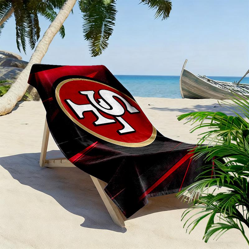 Telo da Spiaggia Stampa San Francisco 49ers, Grande Morbido Asciugatura Rapida per Spiaggia Campeggio Nuoto