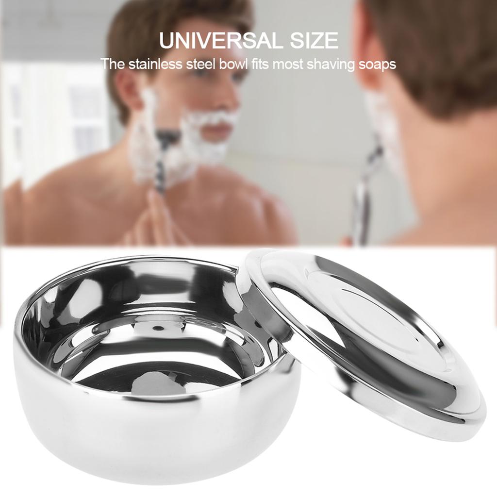 Universal Men Stainless Steel Beard Shaving Soap Bowl Shaving Mug Container With A Lid