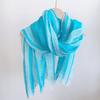 Japan Design Spring And Summer Thin Pure Linen Vertical Stripe Men's And Women's Scarves Long Shawl With Tassels