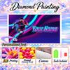 Lionel Messi 5D DIY Diamond Painting Custom Name Text, Full Drill Rhinestone Mosaic Art Home Gift