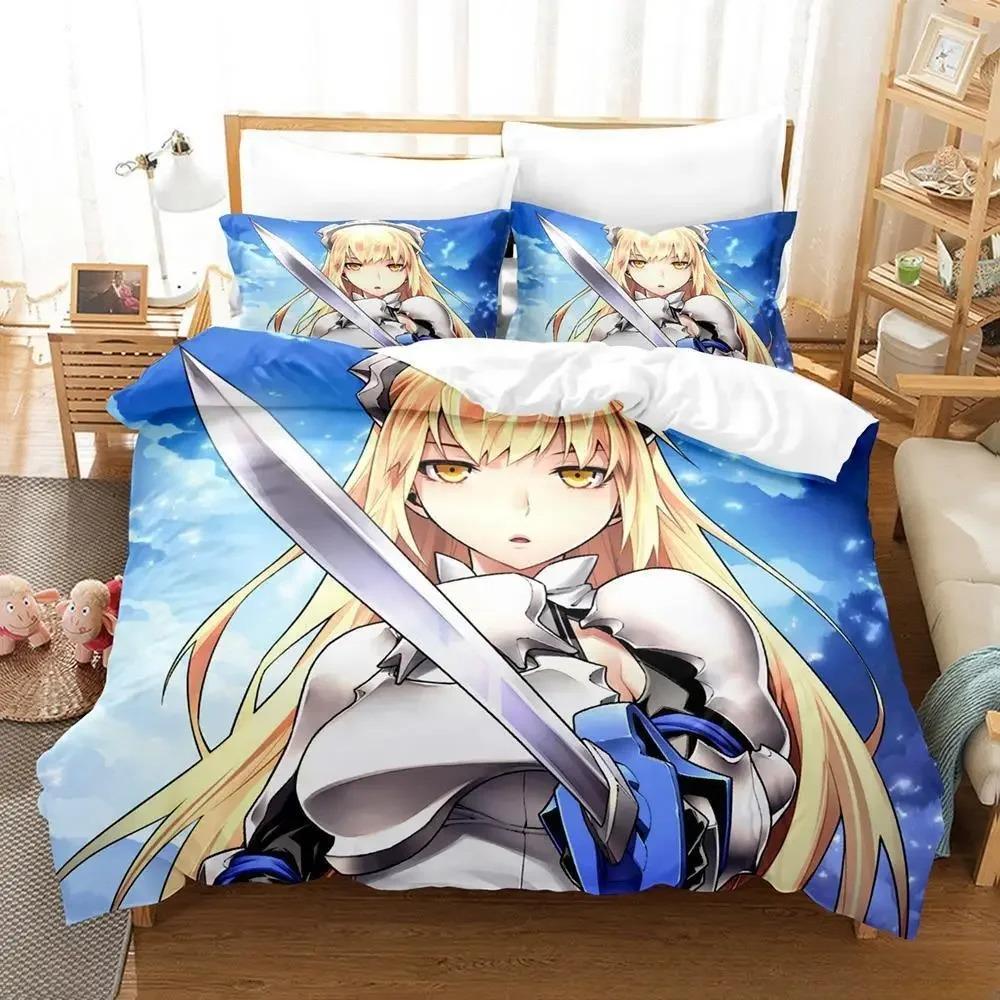 Comfortable Anime Print Bedding Set With Duvet Cover And Pillowcases King Queen Twin Sizes For Adults And Kids