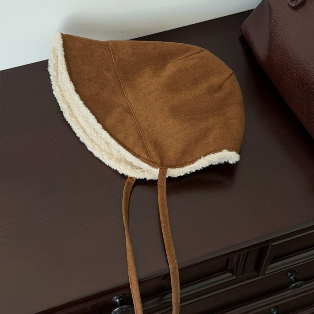 Multicolor Ear-flap Lenin Cap Suede Earflap Protection Fleece-lined Basin Hat Windproof Cold Protection Beanie Cap