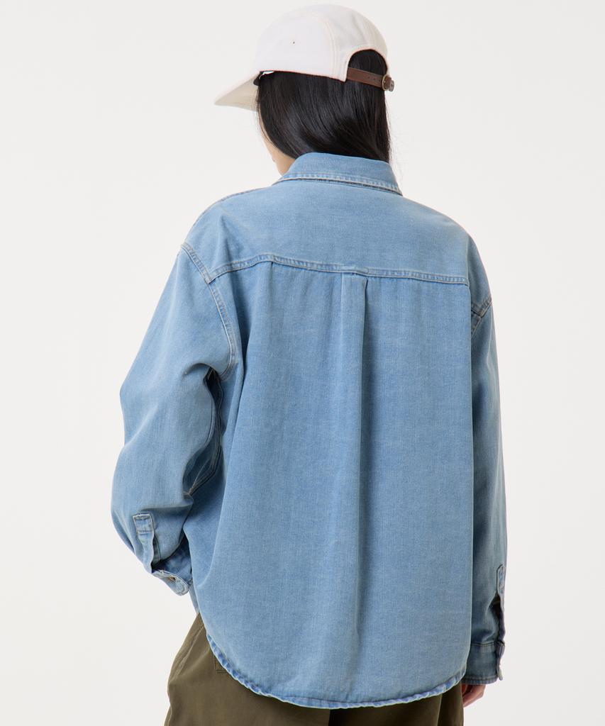 UNKNOWN PLANET Loose Fit Denim Shirt Blue