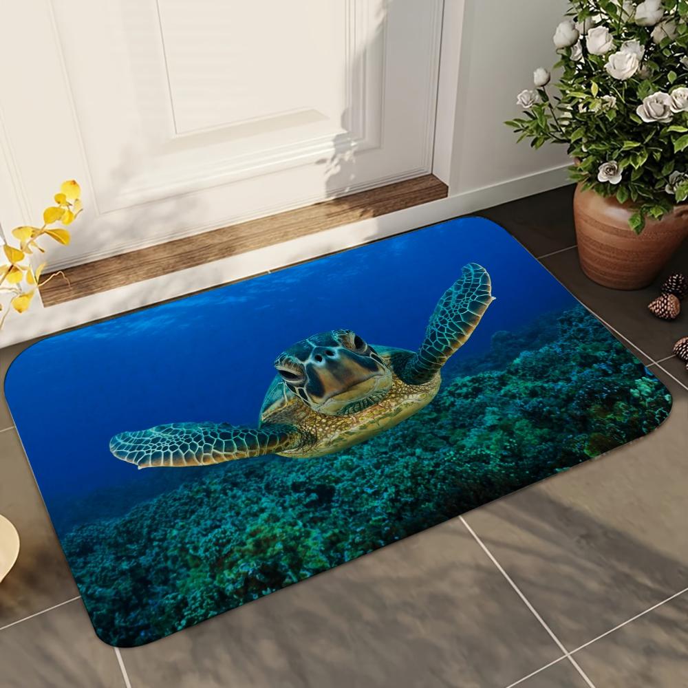 1 шт. Коврик для ванной в виде черепахи, абсорбирующий, противоскользящий, товары для декора дома, ковры, коврики для пола для дома, кухни 40x60cm