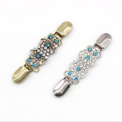 New Alloy Blue Diamond Sweater Clip European and American Temperament Women's Cardigan Bundle Buckle Shawl Clip