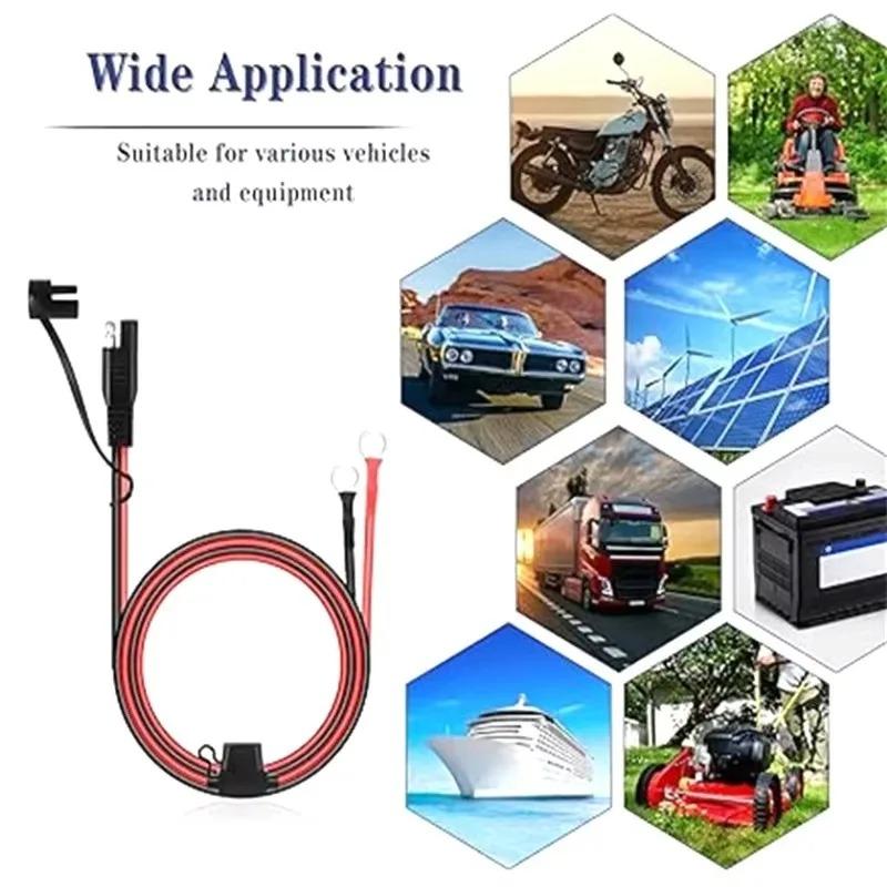 Uiz 1PCS 12V Charger Cable Quick Extension Cord Connector Cable for Motorcycle Battery Terminal To SAE for Battery Maintain Char