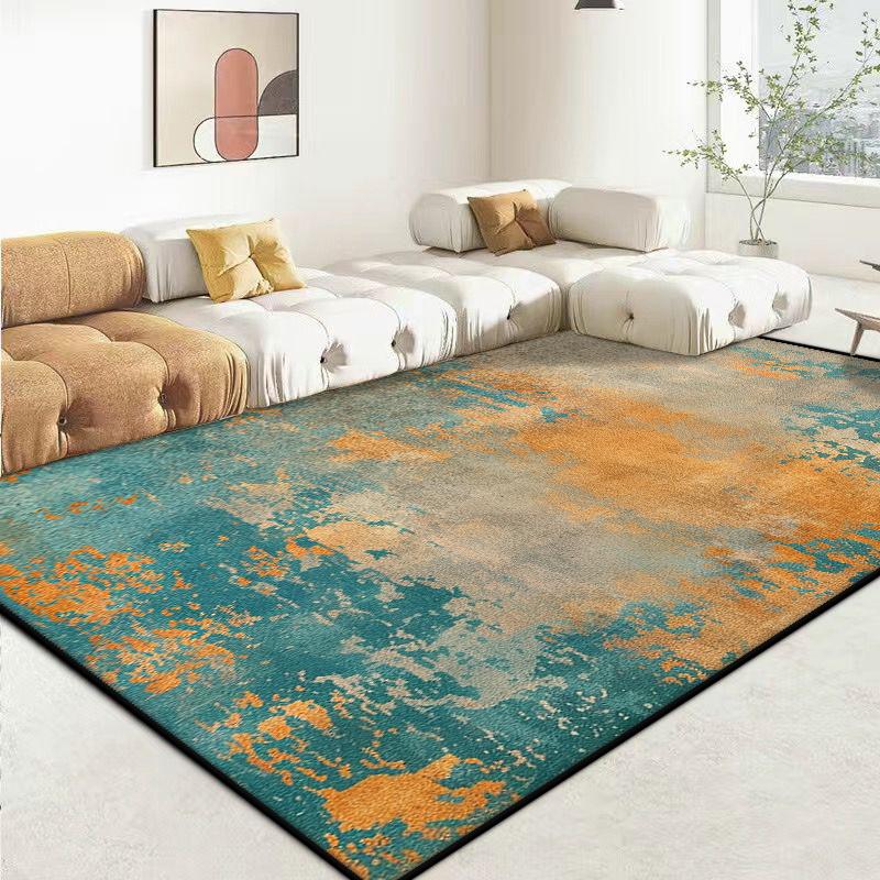 Simple Abstract Style Carpet for Live Room Soft Non-slip Bedroom Decoration Rug Big Size Foldable Dressing Table Mat Easy Clean
