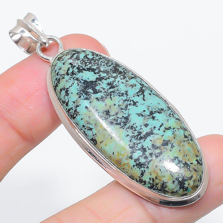 

Натуральная тибетская бирюза 925 проба стерлинговое серебро ювелирная подвеска 2,40 o6e72