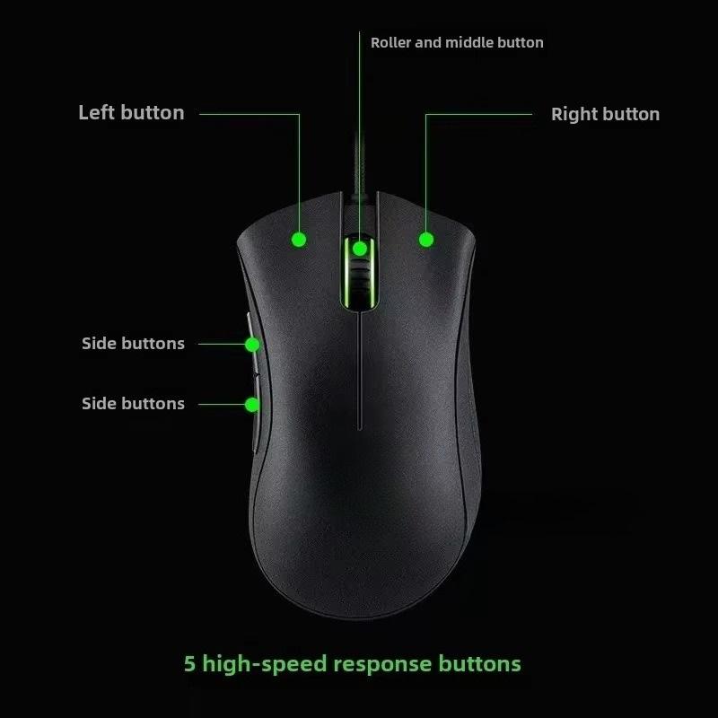 6400 DPI Kablolu Oyuncu Mouse Yeni Model Ultra Hassas Takip Yüksek Hassasiyet LOL E-sporları Ofis için Çift Amaçlı