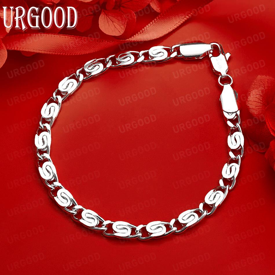 925 Sterling Silver Fashion Jewelry Beautiful Bracelet Wedding Gift 20CM