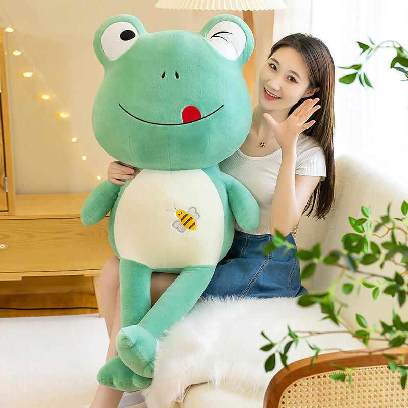 Cozy Plush Frog Toy Bedtime Hugging Stuffed Doll For Kids Decor Perfect Gift