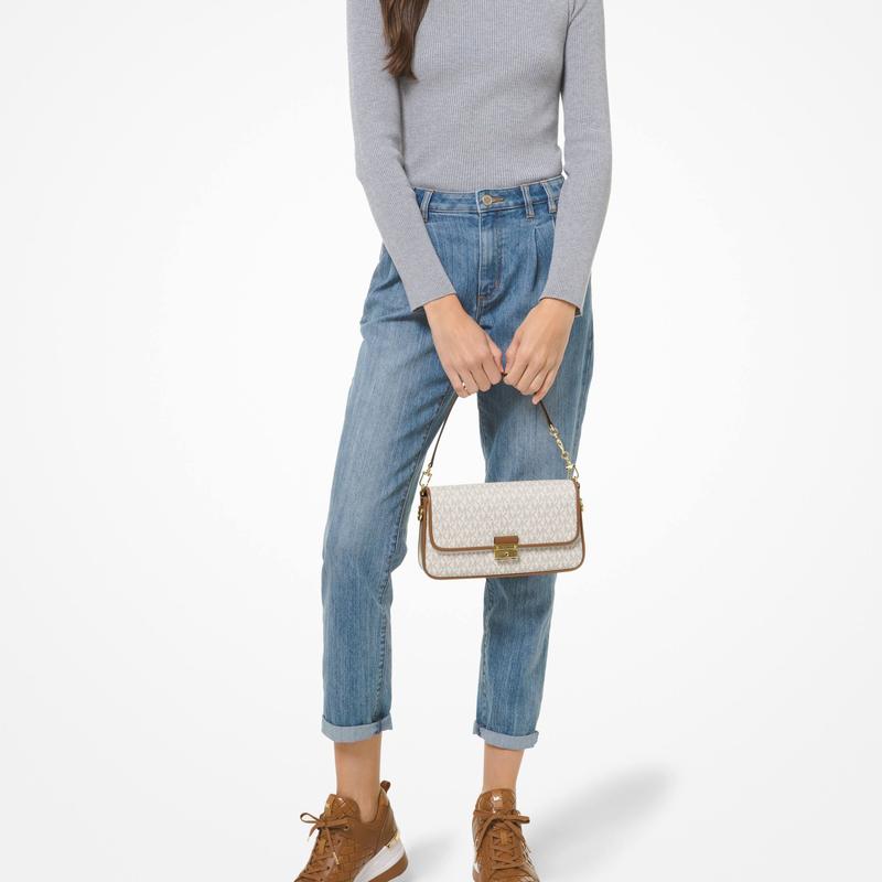 MICHAEL KORS shoulder bag Bradshaw simple silhouette, exquisite metal parts, retro old flower printed all over, cowhide, armpit bag, hand bag, small