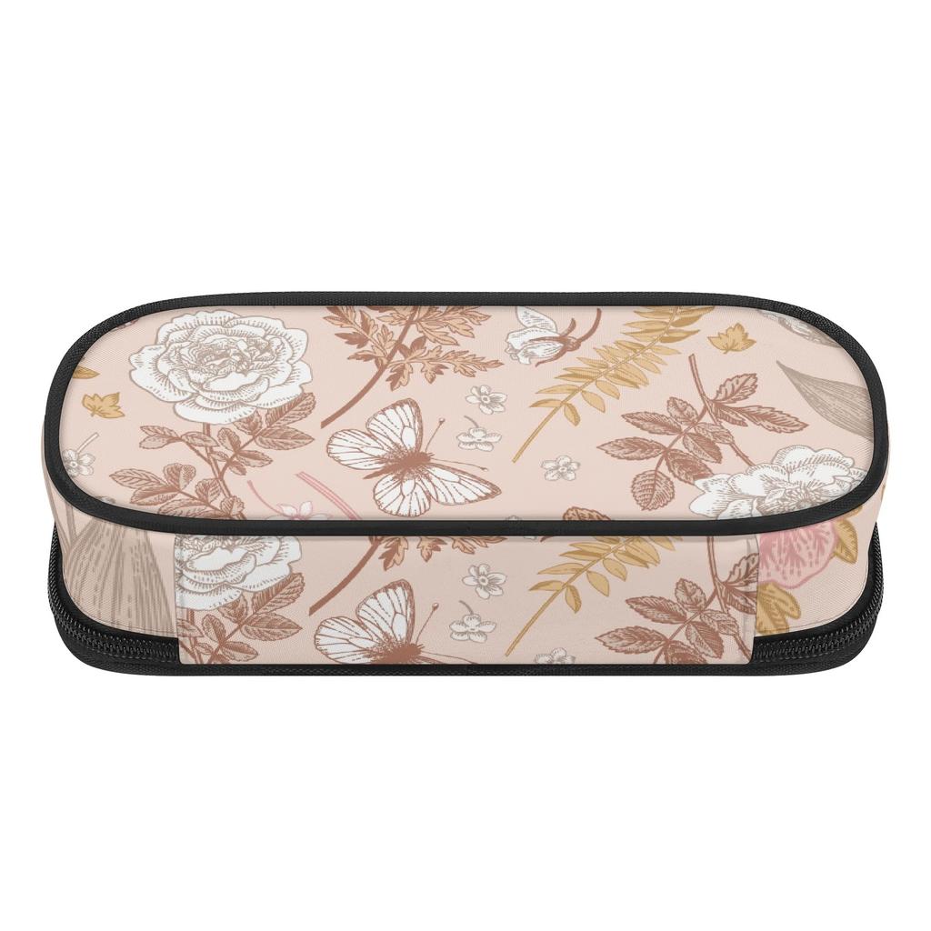 Pen Case Secure Zipper High Capacity 300D Polyester with Mesh Divider Pen Holders and Spacious Main Compartment for Classroom Use
