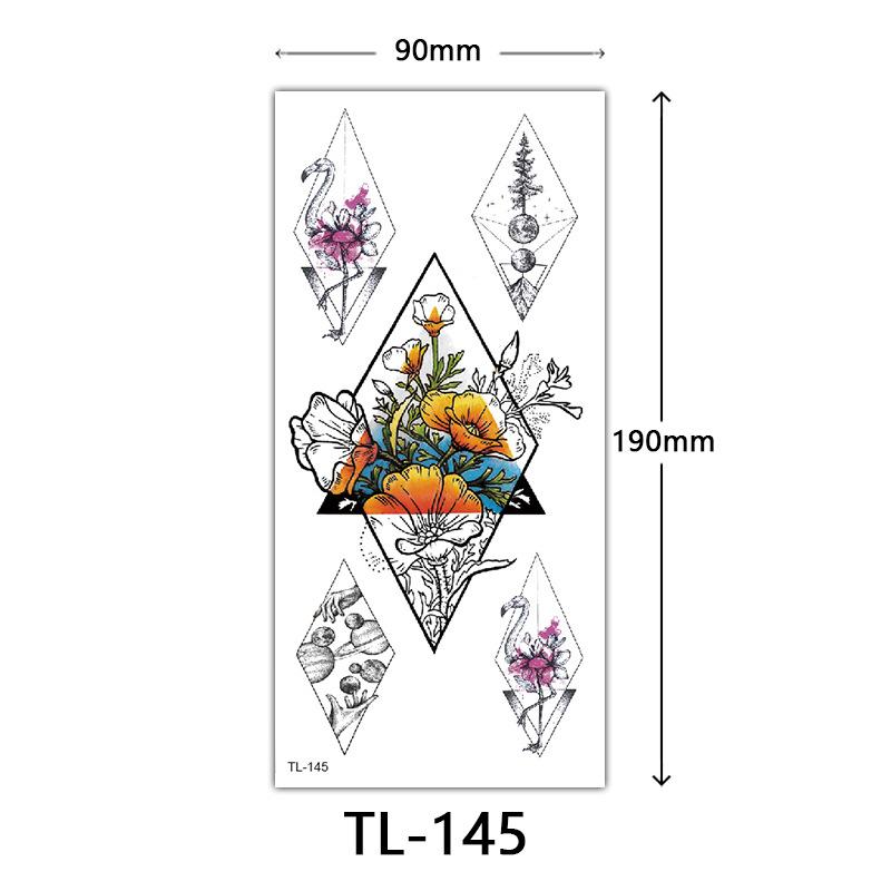 Flower Tattoo Stickers, Color Sketch Tattoo Stickers, English Letters, Wedding Photography Tattoo