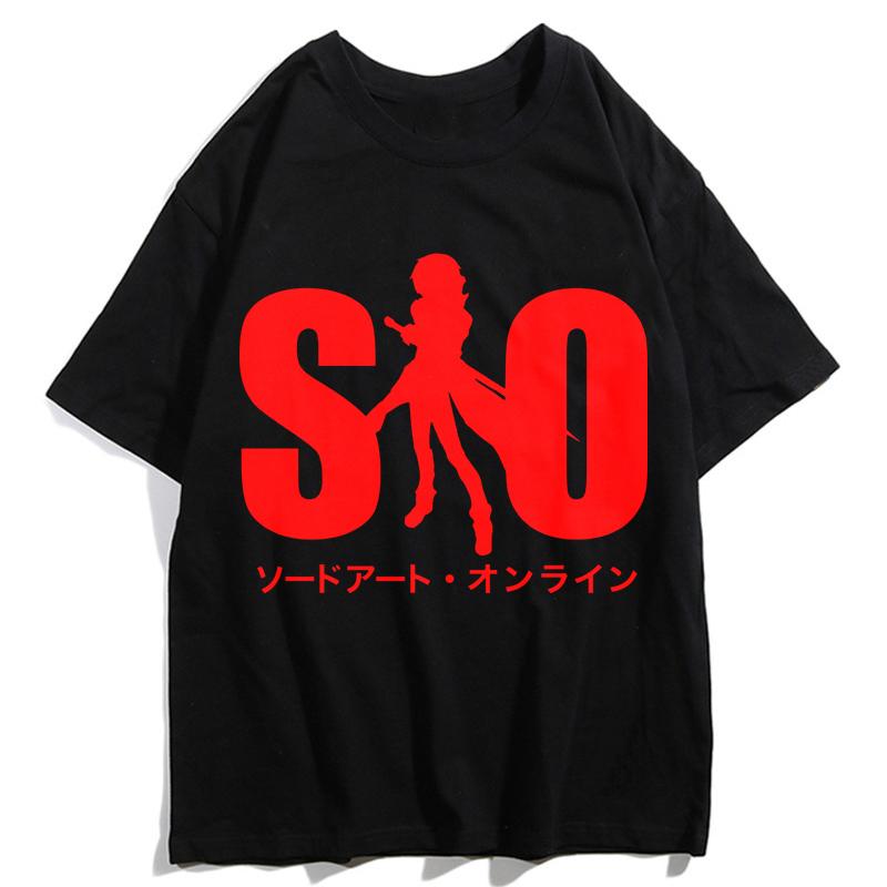 Sword Art Online T Shirt Men Kirito Asuna Eugeo Graphic Printed Anime T Shirt Harajuku Short M