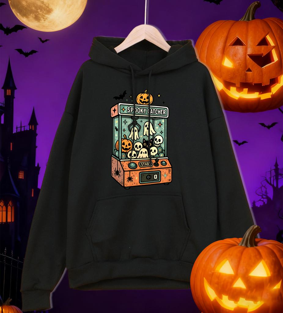 Halloween Themed Doll Machine Print Mens Hoodies Comfortable Pocket Hoodie Fleece Autumn Clothing Casual All-Match Streetwear