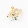 French drip retro oil painting style irregular shape brooch small versatile pearl flower collar pin men and women