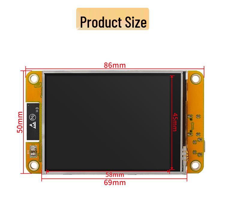 ESP32 WiFi Bluetooth 2.8" Smart Display Touch Screen Module 240x320 TFT with LVGL.