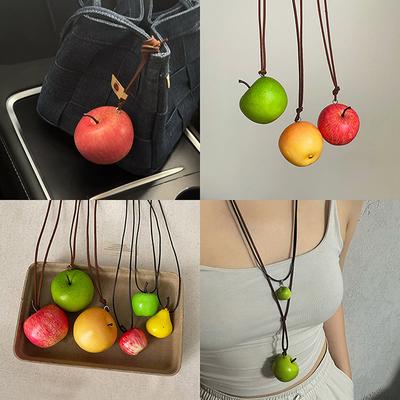 Funny  Bag Accessories Trend Fruits Pendant Necklace For Women Girls Y2K Cute Party Necklace Aesthetic Jewelry
