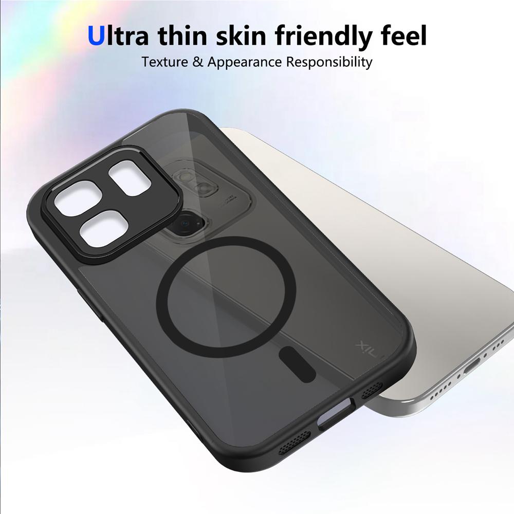 KEYSION Magnetic Phone Case for for Infinix Smart 9 Soft Silicone+PC Matte Translucent Shockproof Back Cover for Infinix Hot 50i