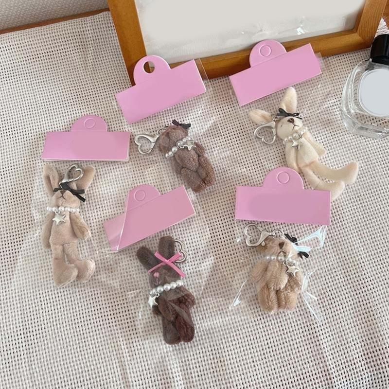 Cartoon Rabbit Keychain Cute Bear Doll Pendant Keyring Delicate Bowknot Ornament Backpack Decoration for Bag Purse Key