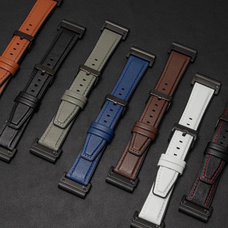 26mm 22mm Leather Strap for Garmin Watch Fenix 8 51mm 6 6x 7 7x Pro 5 5x Plus Band Vintage Bracelet Forerunner 945 925 Wristband