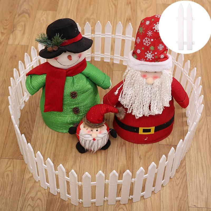 Durable White Plastic Fence For Christmas Tree Decoration And Garden Holiday Display