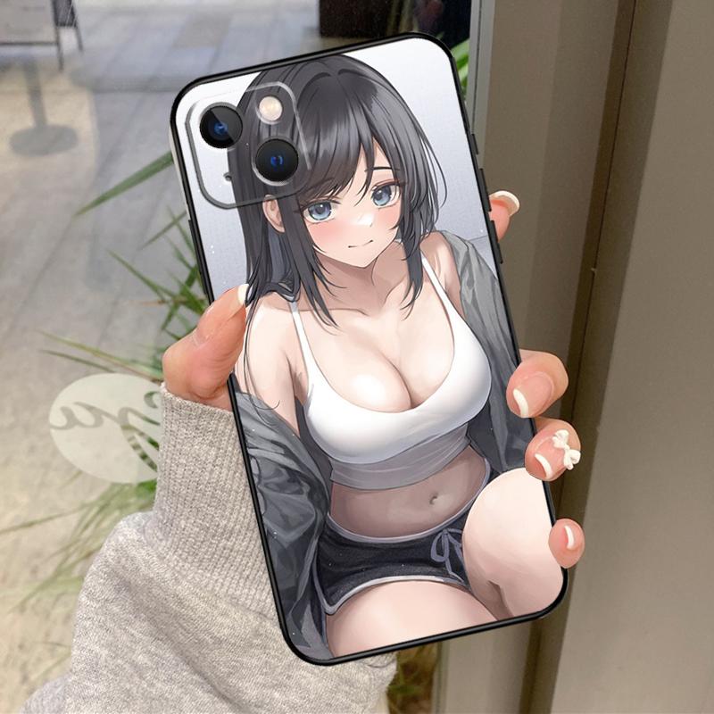 Japanese Style Anime Girl Case For iPhone 16 Pro Max 15 14 12 11 13 17 Pro Max Plus 12 13 Mini 16e 17 Air Back Cover