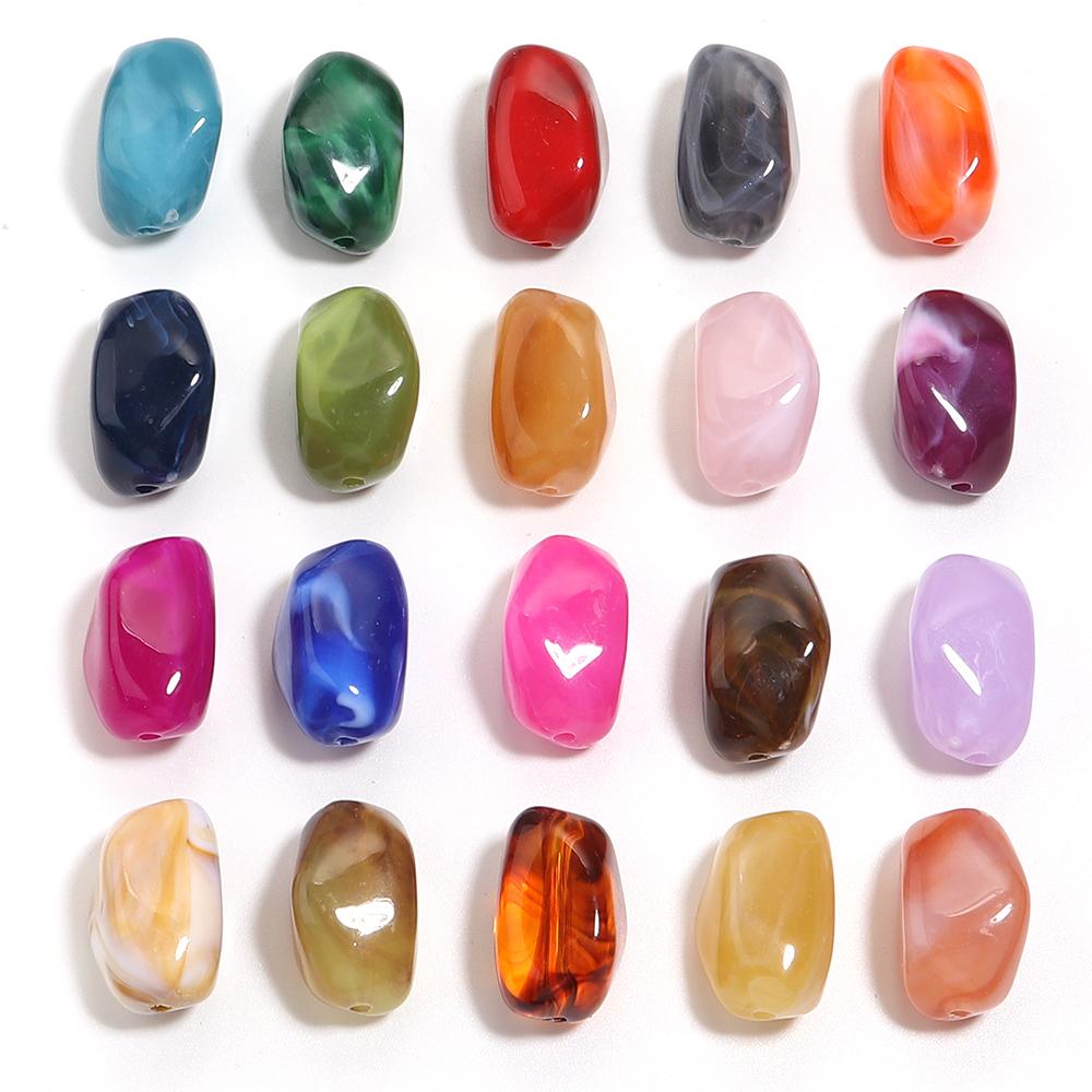 20pcs 21x12mm Irregular Acrylic Beads Double Color Cloud Loose Spacer Beads For Jewelry Making DIY Necklace Bracelet Accessories