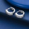 925 Sterling Silver Fashion AAA Zircon Round Pierced Earrings Wedding Jewelry