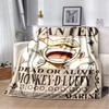 3D One P-Piece Cartoon Anime Flannel Blanket Soft Warm Throw Blanket for Bedroom Living Room Bed Camping Picnic Office Kids Gift