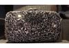 Mermaid handmade diamond-encrusted evening bag foreign trade empty metal hard box full of diamonds hand bag for women Stone Clut