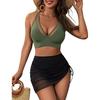 Bikini Due Pezzi Rete Vita Alta Stile Gonna Aderente Modellante alla Moda Per Vacanze al Mare