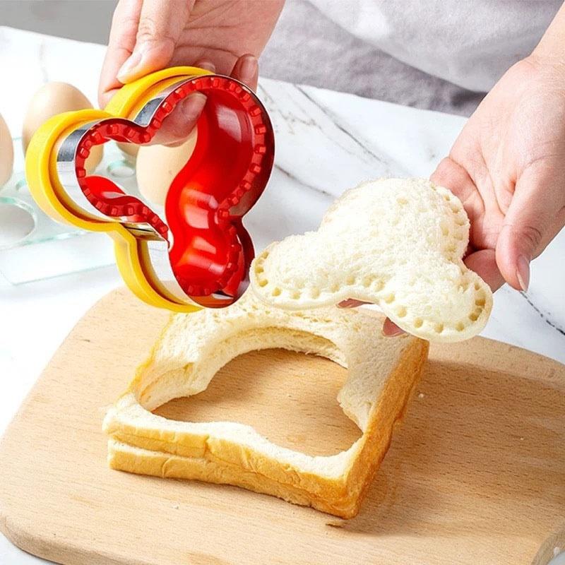 Küchenbackwerkzeuge Sandwichschneider und Versiegelungsset für Kinder DIY Kekseform Pfannkuchenmaker Präger Lebensmittelförmchen