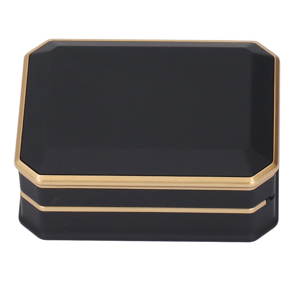 Matt Svart Halsbandsask LED-Ljus Sammet Interiör Smycken Halsband Hänge Förvaring Displayfodral