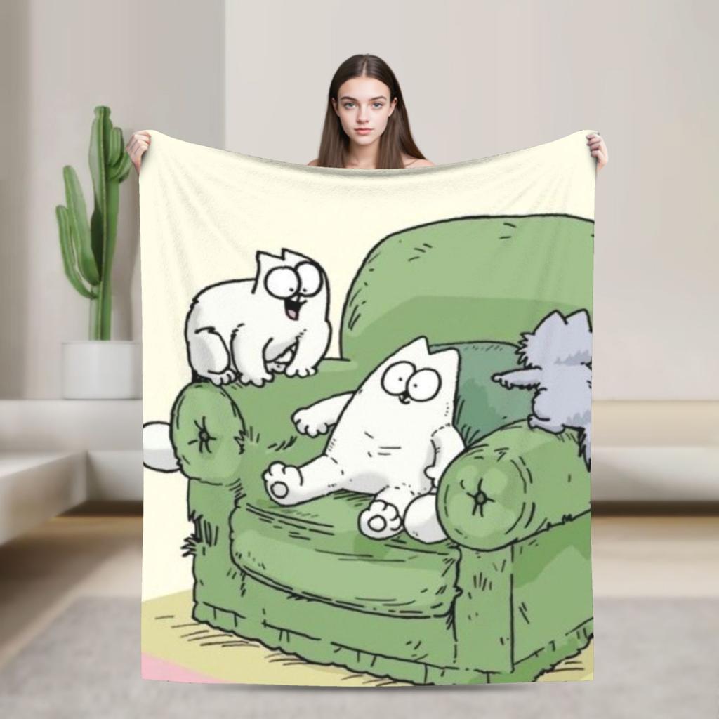 Simons Cat Blanket Super Soft Warm Throw Blankets for Bed 50x60 Inch Multi-size Bedspread