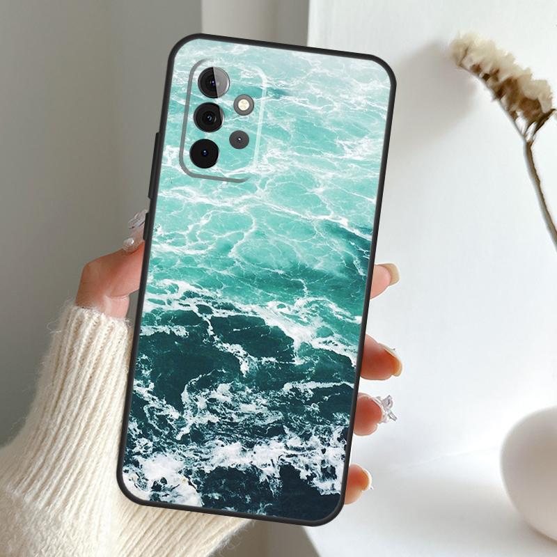 Blue Ocean Waves Sea Case For Samsung Galaxy A34 A54 A14 A15 A35 A55 A16 A26 A36 A56 A52 A12 A32 A13 A33 A53 A17