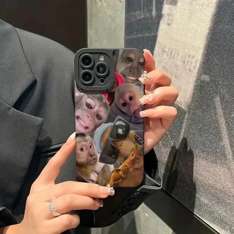 New Creative Monkey Pattern Phone Case For iPhone 16 Pro Max 15 14 13 12 11 XS X XR 7 8 Plus SE Shockproof Soft Cover