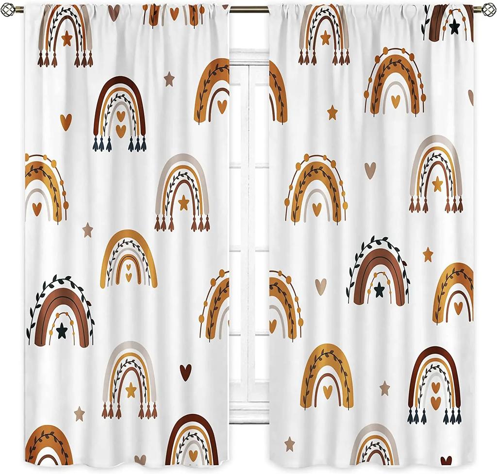 Multicolor Rainbow High Shading Bedroom Curtains Twinkling Stars Living Room Home Decor Thick Blackout Drape New Style Curtain