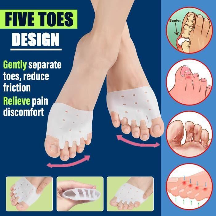 Tåskiller, Forfotspute, Metatarsalputer, (4 STK) Plantarpute Gel, Tåspreder, Gelpute Føtter