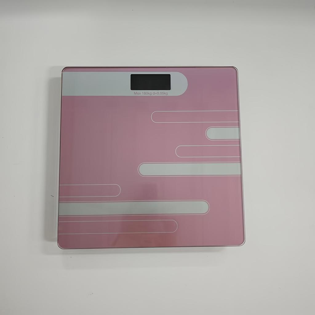 1 Piece Stylish Black Digital Bathroom Scale with LCD Display - High Precision Floor Health Scale Battery Powered for Home Use