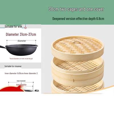 Set de Cestas de Bambú para Cocinar al Vapor