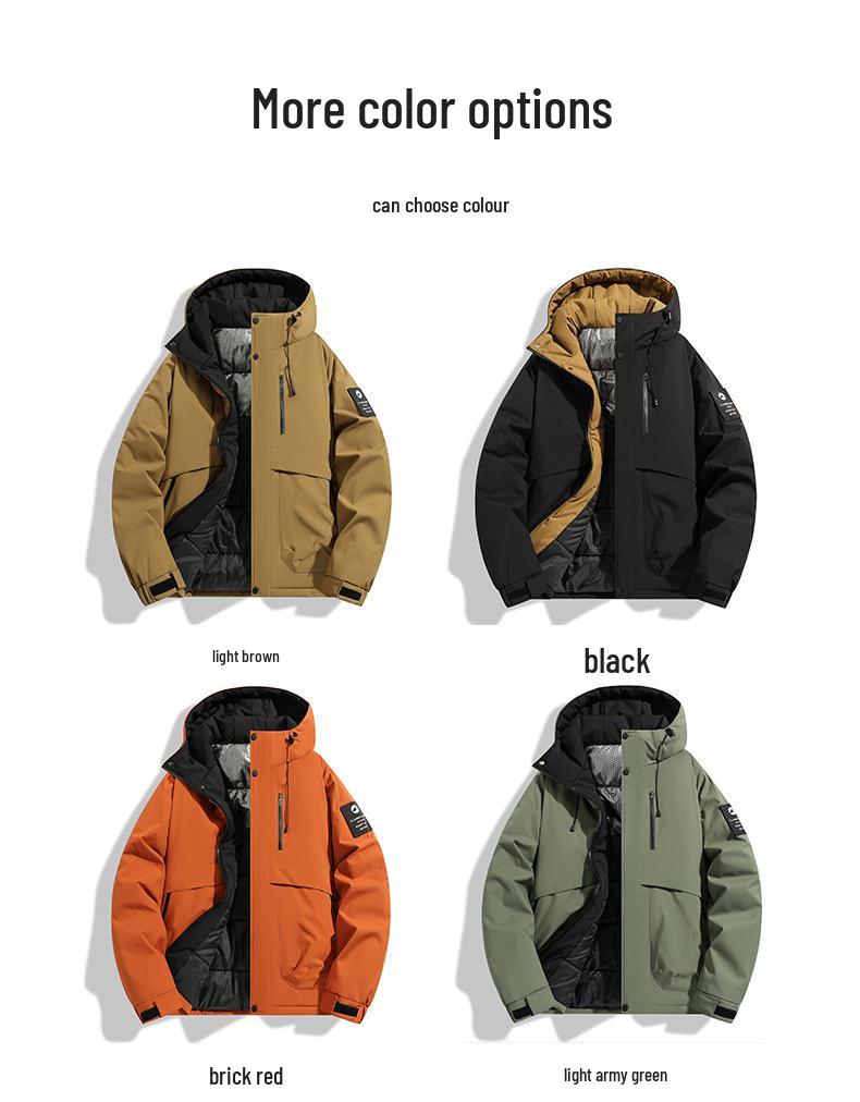 Men's Winter Windproof Cotton Ski Jacket - Graphene Lined, Warm Outdoor Sports Coat for Couples.