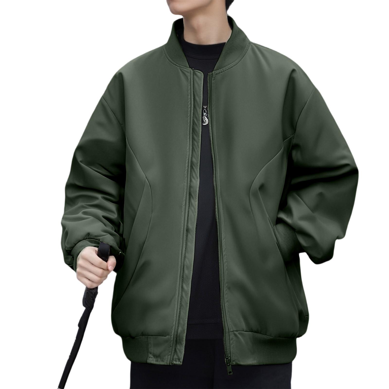 

Мужская куртка на молнии, повседневная куртка с длинными рукавами и капюшоном на молнии XXXL